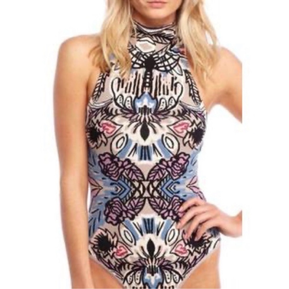 Free People Intimately Tucker Printed Bodysuit